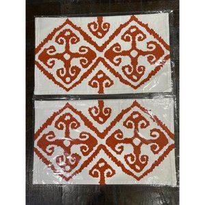 Frog Hill Designs Red Ethnic Iknat Rectangle Pillow Covers Set of 2 NWT